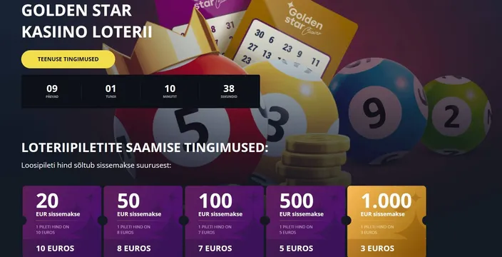 goldenstar casino lottery