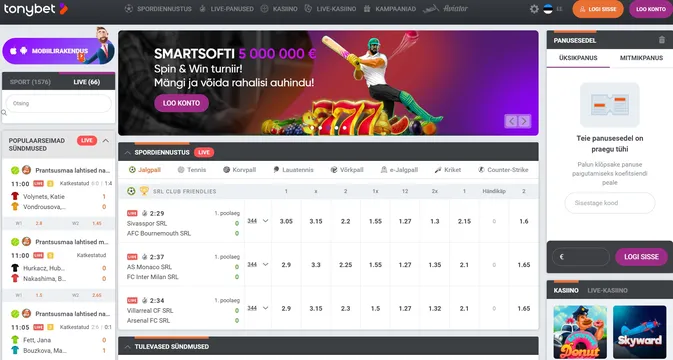tonybet casino sports betting